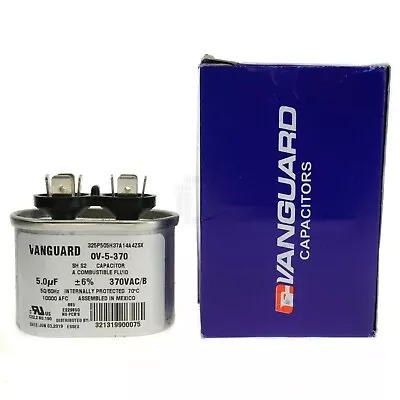 Vanguard OV-5-370 Electric Motor Run Capacitor Oval 5 UF 370 VAC 50-60Hz • $4.94