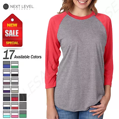 NEW Next Level Premium Unisex Triblend 3/4-Sleeve Raglan XS-2XL T-Shirt M-6051 • $11.85