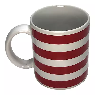 Red White Striped Vintage 12 Oz Ceramic Coffee Mug Cup Japan • $7