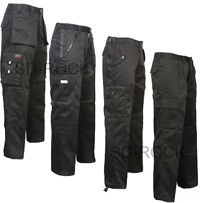 Mens New Holster Pockets Stretch Panels Cargo 7 Zips Work Trousers Pants Bottoms • £14.99