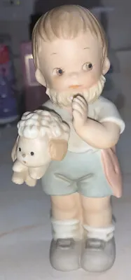 Figurine Enesco Memories Of Yesterday Boy With Beard And Puppy Preowned 1996 • $69.74