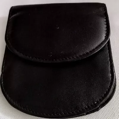 Mundi BLACK Horse Shoe WALLET Billfold CHANGE Purse COMPACT Genuine Leather  • $17.59