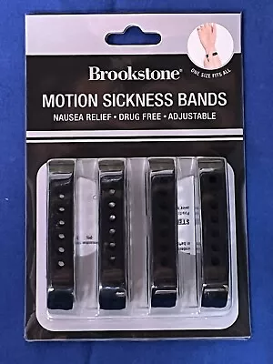 Brookstone Motion Sea Sickness Bands Anti Nausea Relief 4 Pack Black • $8.95