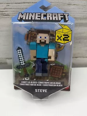 Mattel - Minecraft Craft-A-Block Action Figure - STEVE (3.5 Inch) GTP13 - New • $5.85