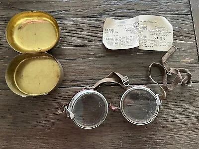 Antique Willson 31 1/2 Motorcycle Safety Railroad Goggles Aviation USA STEAMPUNK • $24