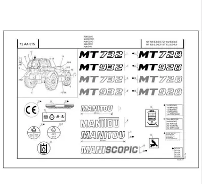 Manitou MT932 SerieD E3 Parts Catalog • £29.99