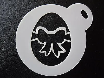 60mm Easter Egg With Bow Design Cake Cookie Craft & Face Painting Stencil • £1.50