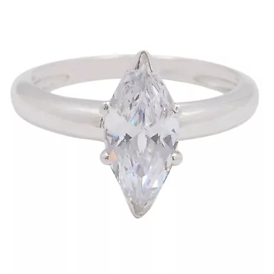 D/VVS1 Marquise Cut 2.50Ct Solitaire Women's Wedding Ring In 925 Sterling Silver • $130