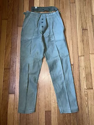 VINTAGE VIETNAM OG 107 SATEEN ARMY MILITARY TROUSERS PANTS 28 X 30 • $99.99