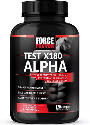 Force Factor Test X180 Alpha Testosterone Booster For Men 120 Capsules • $53.95