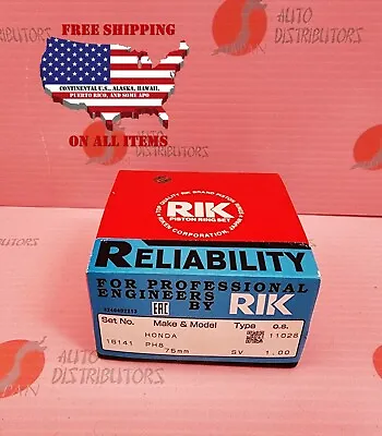 76mm 040 RIK JAPAN Piston Rings Oversize For Honda D16Y7 D16Y8 ONLY • $48.95