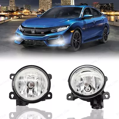 Fit 2016 2017 2018 2019 2020 2021 Honda Civic H8 Halogen Fog Lights Lamps Pair • $19.69