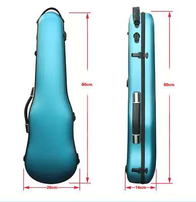 4/4 Violin Case Strong & Light Carbon Fiber Box Bow Holder Back Strap • $136.49