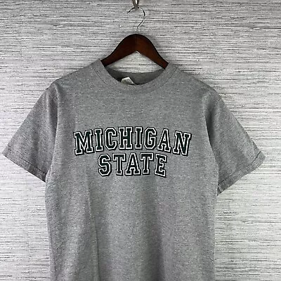 VINTAGE Michigan State Spartans Shirt Mens Medium Gray 90s Cotton Exchange MSU • $18.88