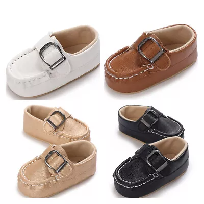 Newborn Baby Boy Pram Shoes Infant Toddler Casual Shoes Child PreWalker Trainers • £4.99