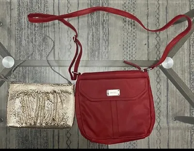 Lot Of 2 Crossbody Purses Including Red Nine West And Sequence Artistry • $8