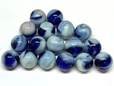 17 Vintage UV Reactive Blue Swirl Glass Marbles Lot Estate Collection • $4.99