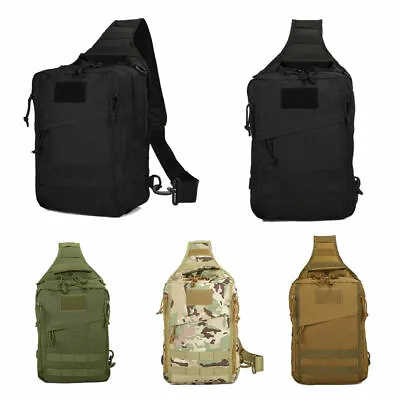 Men Outdoor Tactical Sling Chest Bag Molle Backpack Shoulder Pack Camping Hiking • $53.88