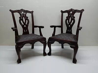 Set Of 2 Chippendale Style Mahogany Clawfoot Chairs (20  Tall) (Unauthenticated) • $9.99