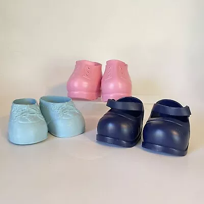 Lot Of 3 Pairs Vtg Cabbage Patch Kids Doll Shoes Pink Blue • $17