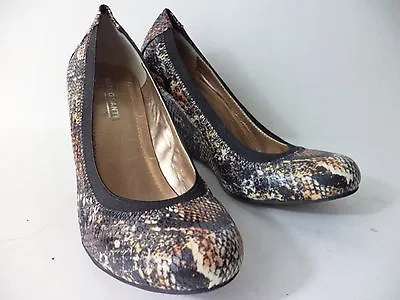 Marco Santi Verona Sz 7m Python Print Fabric Patent Finish Pump Shoe Wedge Heel • $19.99