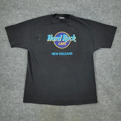 Vintage Hard Rock Cafe Shirt Men XL Black New Orleans Houston Single Stitch Logo • $16.19