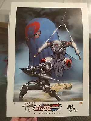 GI Joe Print Michael Turner Larry Hama Signed Storm Shadow Snake Eyes Cobra • $225