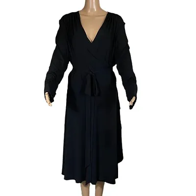 VICKY TIEL NWT Wrap Dress Black Cocktail Date Night Special Event Sz 2X • $58.94