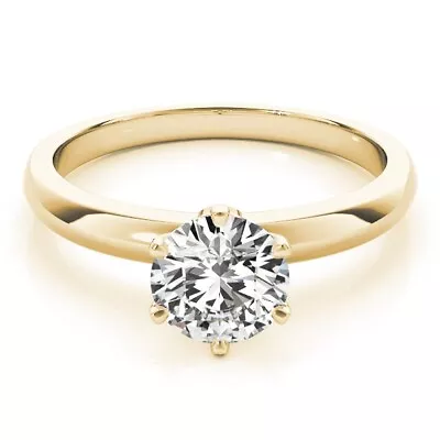 Diamond Solitaire Ring AGI Certified F VS2 Round 2 Ct Labcreated 14K Yellow Gold • $2399.99