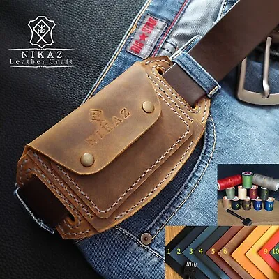 Handmade Leather Wallets Custom Leather Belt Wallet For Men Small Wallets P007 • $38