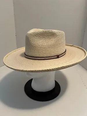 Vintage  Goorin Bros  Tomas Santiago Straw Palm Fiber Panama Hat Lipped Brim • $120