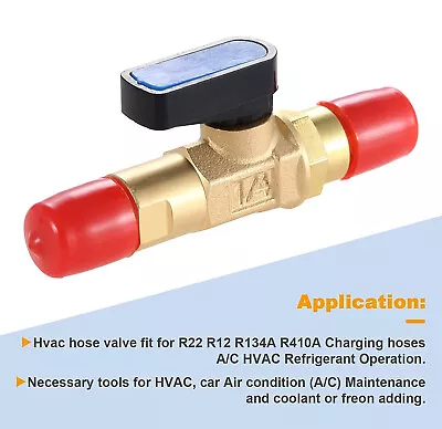 R22 R12 R134A R41 Brass Rotary Connection Valve 1/4  SAE Thread Hardware Fitting • $12.29