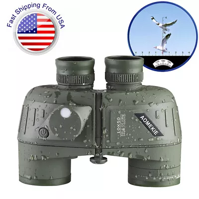 10X High Power Binoculars 50mm FMC Lens With Compass Rangefinder For Hunting • $99.90