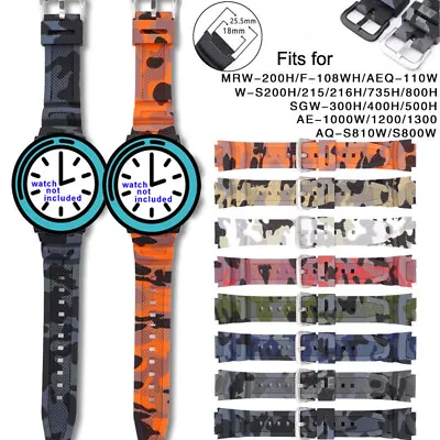 Sport Silicone Watch Strap For AE-1300 1000W 400H W-735H Rubber Watch Band Belt • $15.60