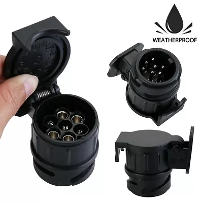 Trailer Truck Caravan 7 To 13 Pin Towbar Towing Socket Plug Adapter Converter UK • £7.99