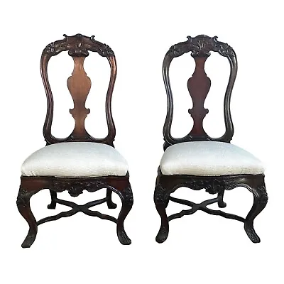 Rare Pair Of 18th Century Portuguese Slipper Chairs • $1650