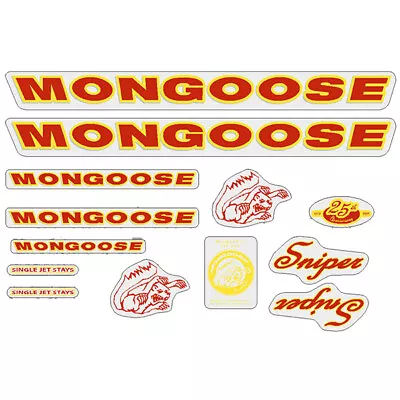Mongoose - 1999 Sniper For Black And Chrome Frames - Decal Set - Old School Bmx • $88