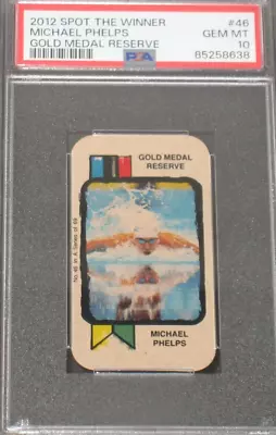 Michael Phelps 2012 Spot The Winner Gold Medal Reserve #46 PSA 10 Gem Mint POP7 • $195