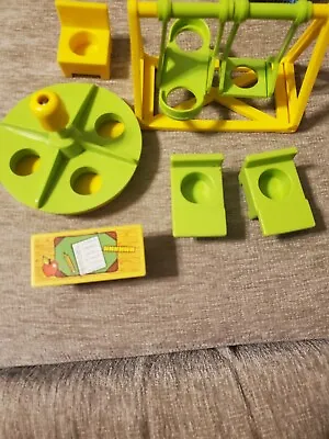 Vintage Fisher Price Little People School Houae Furniture 6 Piece Lot • $23