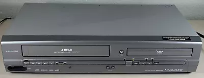 Tested ONLY DVD SIDE WORKS Magnavox MWD2205 DVD VCR Combo VHS Player Broke • $39.95