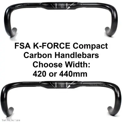 FSA K-Force Compact Carbon Road Bike Handlebars 42 Or 44cm 31.8 4-degree Black • $283.99