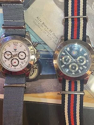 Lot Of 2 Quartz Chronograph Watches Alfa Romeo And Maserati And Postcards • $160