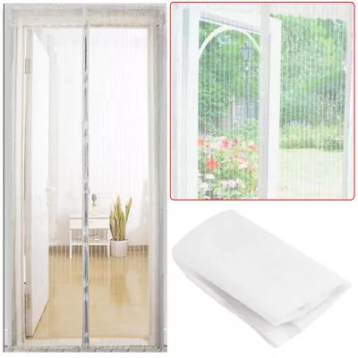 Magic Curtain Door Mesh Magnetic Fastening Mosquito Fly Bug Insect Net Screen UK • £6.95