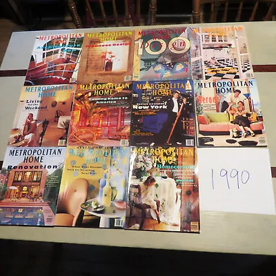Vintage Lot Of 11 Metropolitan Home Magazines Full 1990 Minus February   NICE! • $99.85