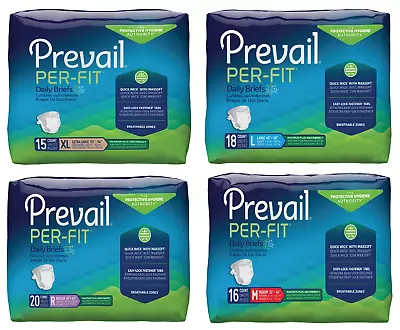 Prevail Per-Fit Adult Incontinence Briefs Diapers Maximum Absorbency M/R/L/XL✅ • $25.99