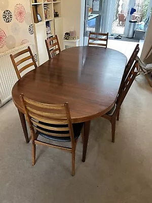 Mid Century Danish Rosewood Extending Table & Six Chairs • £100