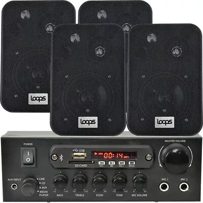 Bar Restaurant Bluetooth Wall Speaker System Background Music Wireless Amp Kit • £191.19