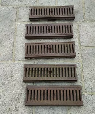 £155 • Buy Vintage Reclaimed POLY Cast Iron Drainage Channels With Gratings X 5. 49.5cm