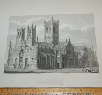 1807. Lincoln Cathedral. As Altered. Antique Print • £9