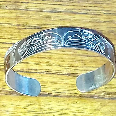 Haida Native Eagle Sterling Silver 925 Cuff Bracelet Bangle Sgn De Le Marc • $175